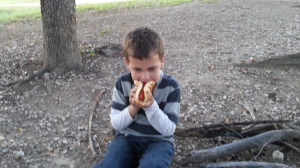 big first hot dog on bun